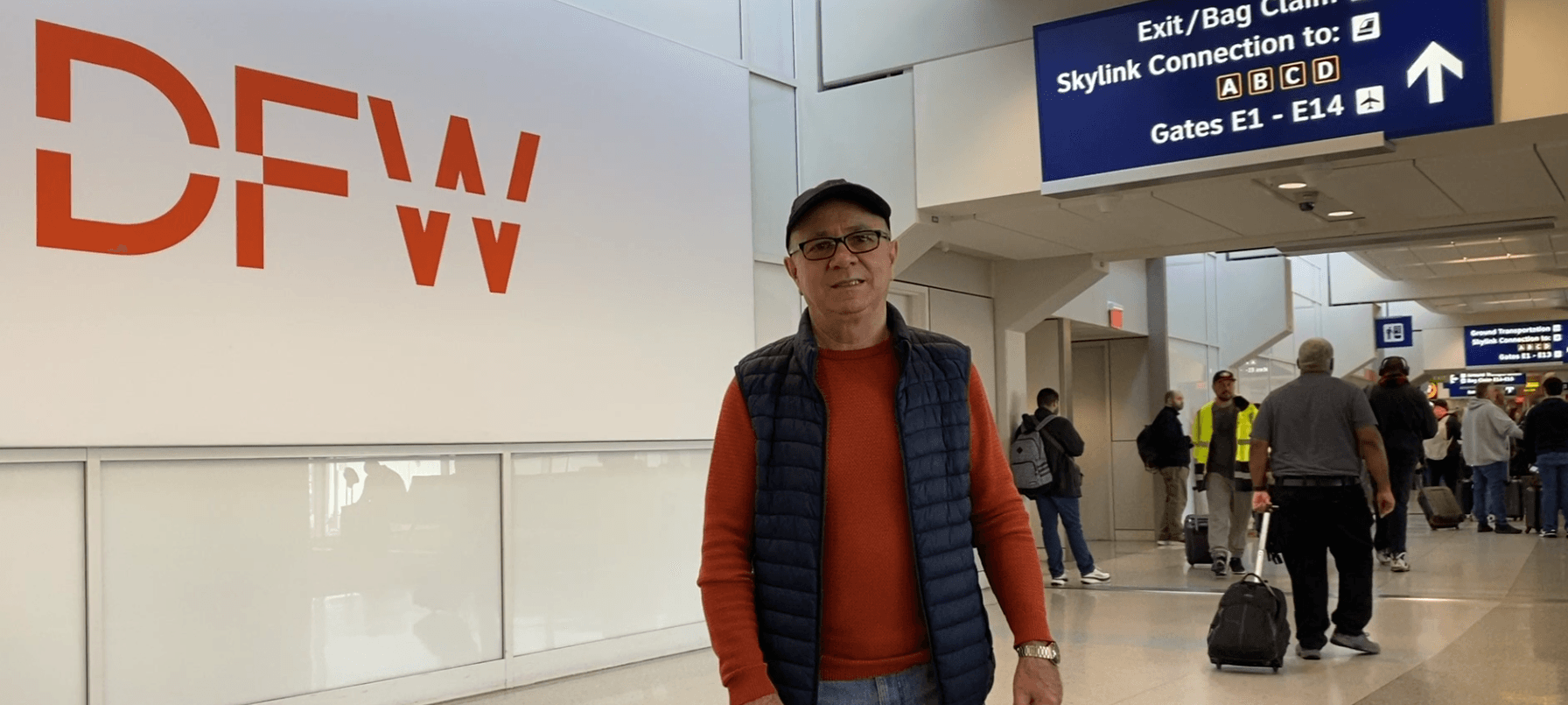 Croce at DFW as we are moving to Sicily from USA