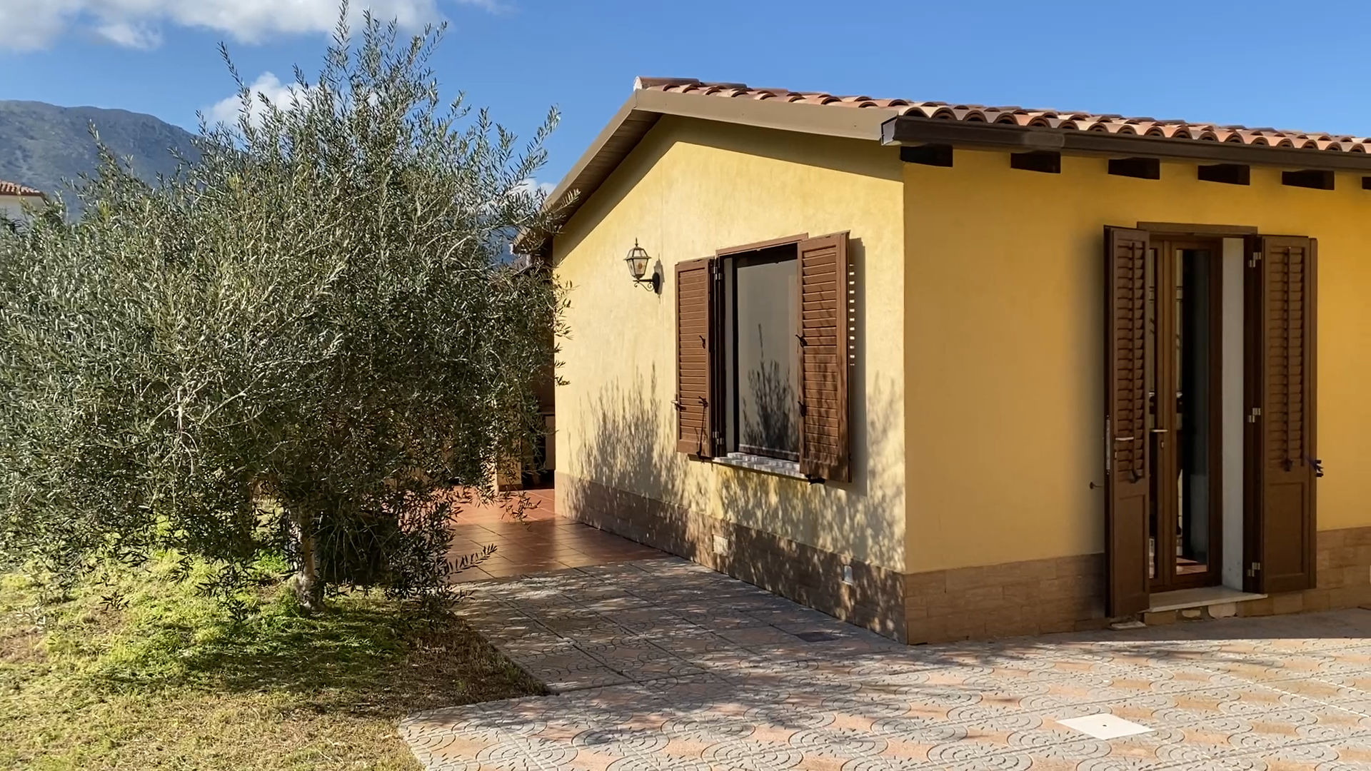 Our rental cottage in Carini Sicily with outdoor kitchen and fenced yard