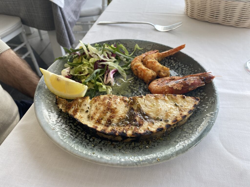 Grilled seafood lunch showing the cost of living in Sicily Italy