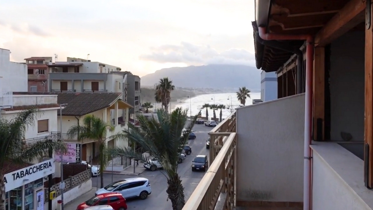 View from Joe and Diana’s balcony in Sicily looking toward the beach and mountains