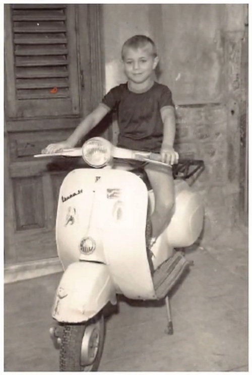 Young Croce on a Vespa in Carini, Sicily – featured in our video about why Sicily is the best place to live