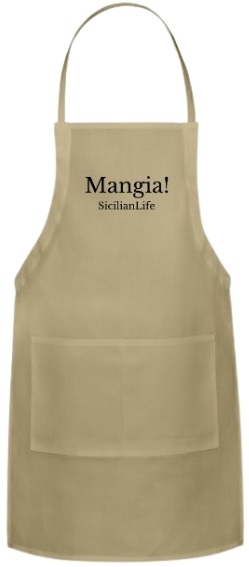 Mangia kitchen apron from our Sicilian gifts collection