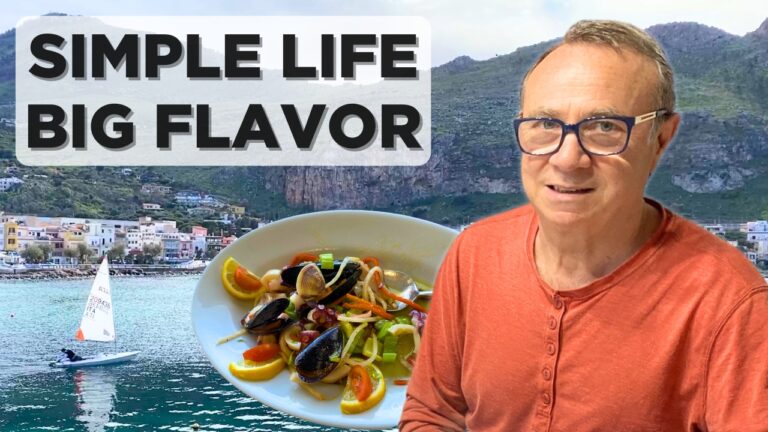 Croce Amato with seafood in a Sicilian harbor, reflecting the slower pace and beauty of spring in Sicily